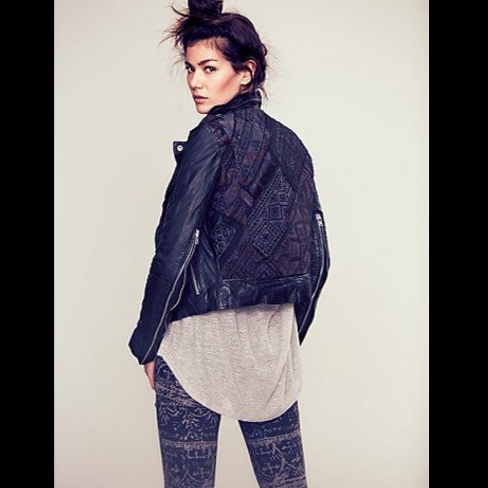 Muubaa Aztec Free People Leather Jacket RARE - Picture 4 of 16